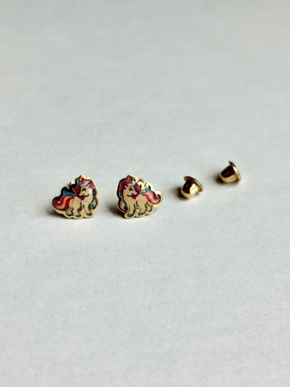 Girl’s 14K Gold Unicorn Stud Earrings